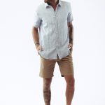 CAMISA REGULAR DOMON - celeste - s