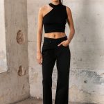 CROP TOP TEJIDO DARSHA - negro - m