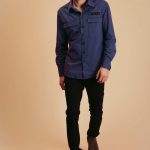 CAMISA M/L ETHAN - azul - l