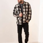 CAMPERA CUADROS GALENO - tostado - s