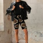 BIKER JACQUARD GAWEN - negro-flower - l