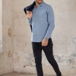 CAMISA REGULAR WAKEFIELD - celeste - s