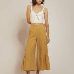 PANTALON EMMELINE - l - mostaza