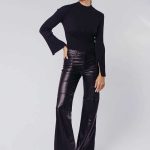 PANTALON EFECTO PIEL LESLIE - negro - xl