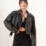 CHAQUETA EFECTO PIEL MAKEDA - negro - s