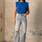 JEANS WIDE CLAUDINA - celeste - 24