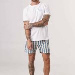 SHORT DE BAÑO SAID - celeste-a-rayas - s