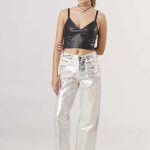 JEANS REGULAR METALIZADO TAMEKA - plateado - 24