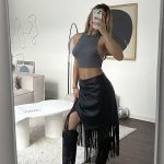 FALDA EFECTO PIEL INAY - negro - s