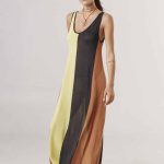 VESTIDO LARGO PUNTO KELLY - toffee-rayas - m