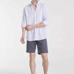 CAMISA SLIM HALTON - celeste-rayitas - s