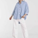 CAMISA CATHIE - celeste - l