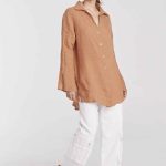 CAMISA LINO SILAS - toffee - s