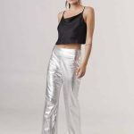 PANTALON LINO METALIZADO ODESSA - plateado - s