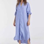 TÚNICA LINO OZAKA - celeste - xs-s